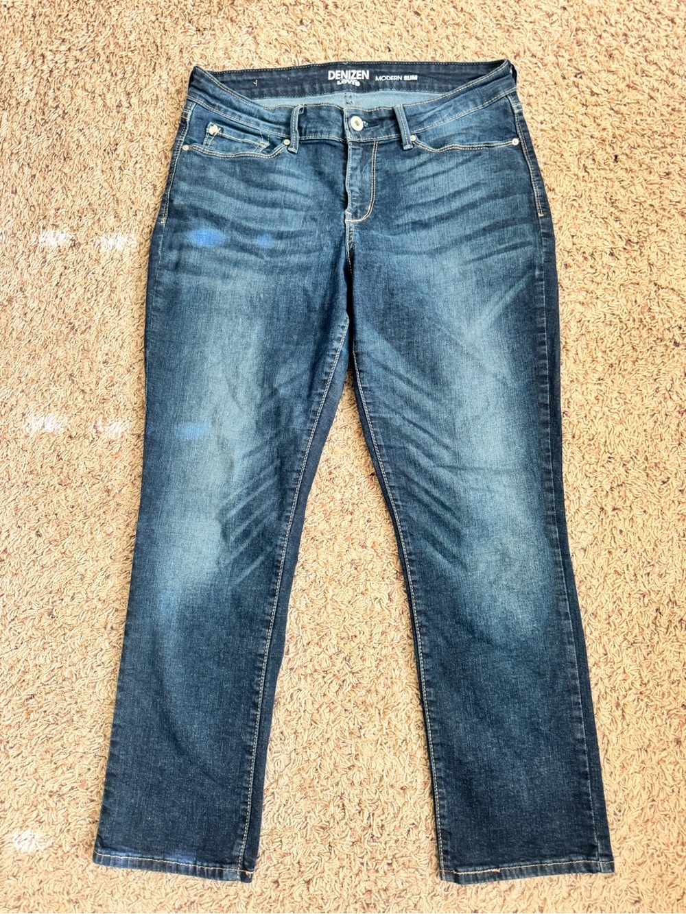 Denizen from Levi's Women’s Dark Blue Denim modern Slim Jeans - Size 10 Short